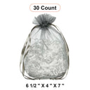 Bolsas de organza anchas con fondo redondo y plano 6 1/2'' x 4'' x 7'' para regalos de fiesta