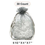Wide Round Flat Bottom Organza Bags 6 1/2'' x 4'' x 7'' for Party Gifts