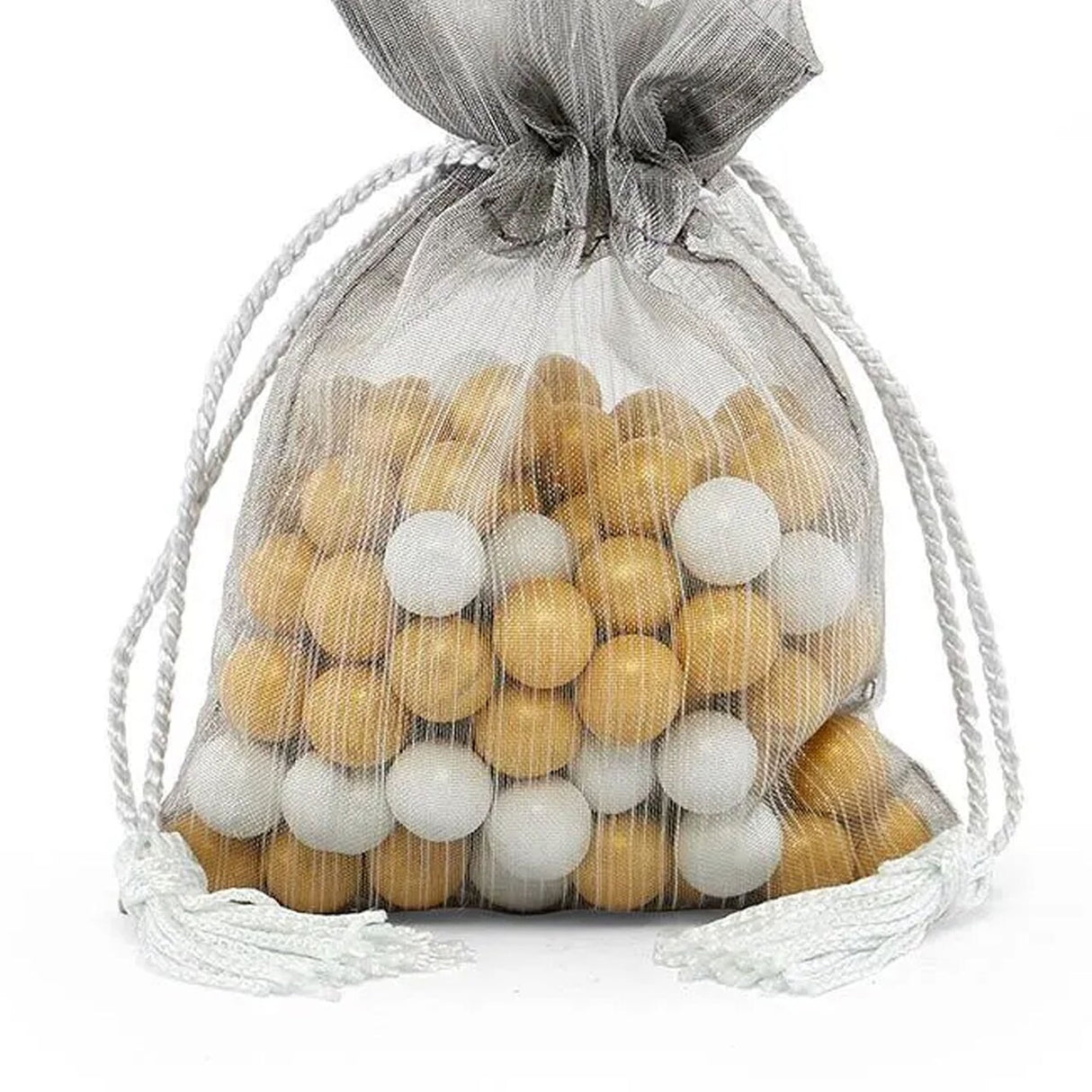 Luxurious Brushed Organza Bag with Tassels 5'' x 6 1/2''