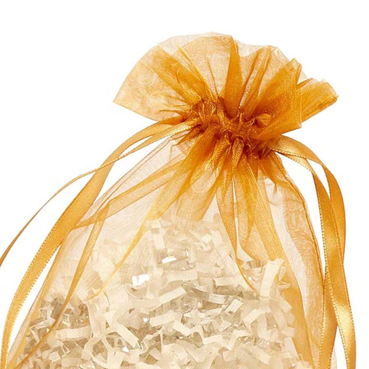 Wide Round Flat Bottom Organza Bags 6 1/2'' x 4'' x 7'' for Gifts Wrapping