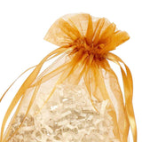 Wide Round Flat Bottom Organza Bags 6 1/2'' x 4'' x 7'' for Gifts Wrapping
