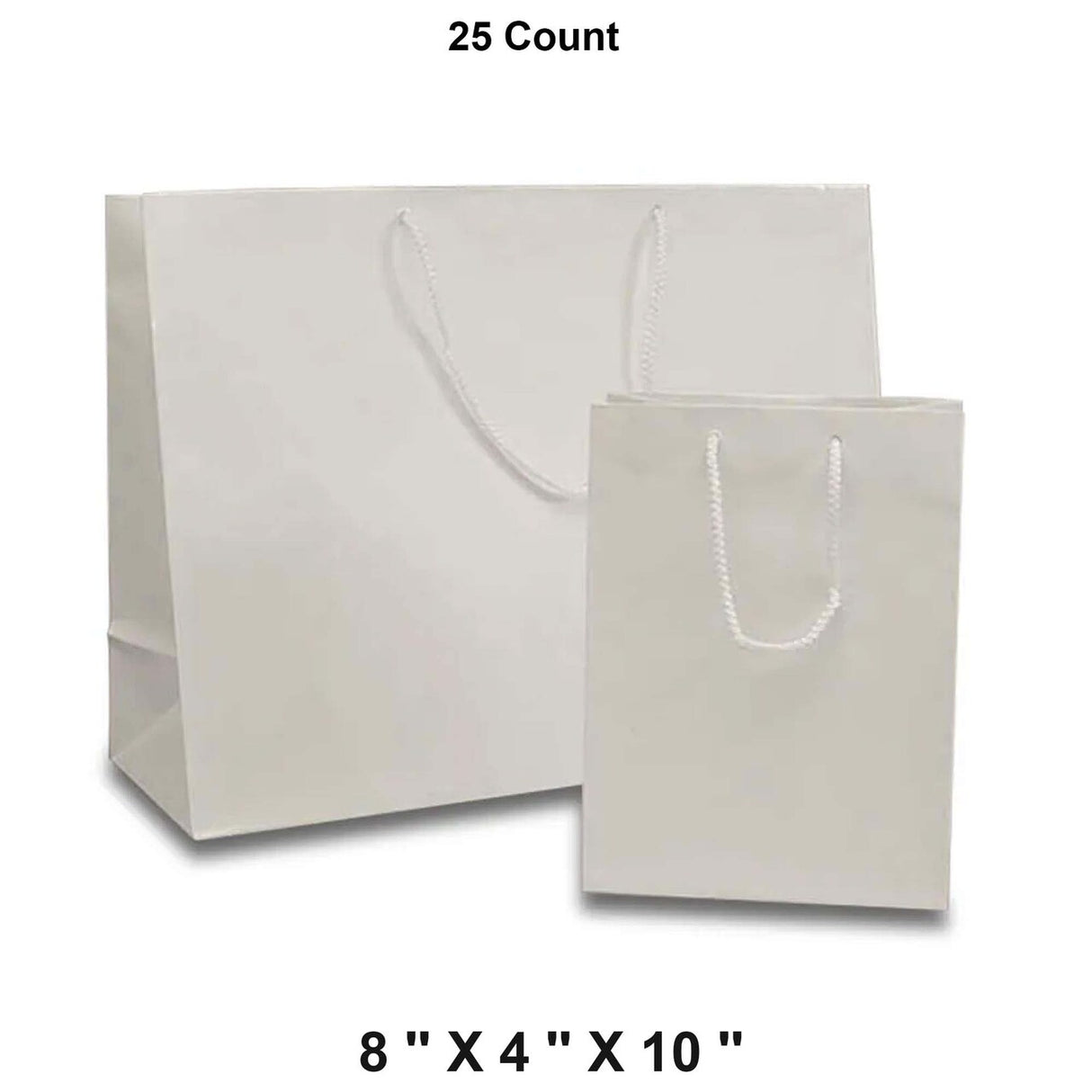 Chic Packaging with 8'' x 4'' x 10'' Glossy Paper Euro Totes