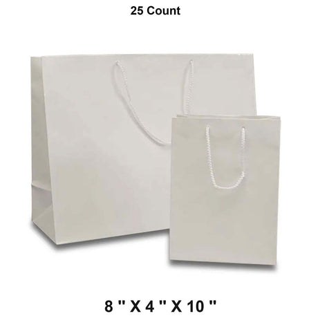 Chic Packaging with 8'' x 4'' x 10'' Glossy Paper Euro Totes