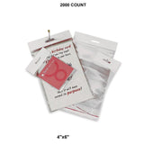 Durable Lip & Tape Cello Bags with Header 4" x 6" 1.2 Mil