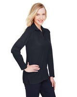 Devon & Jones® CrownLux Performance Ladies Plaited Long Sleeve Polo