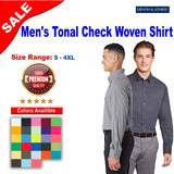 Devon & Jones® CrownLux Performance Men's Tonal Mini Check Woven Shirt