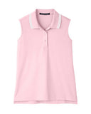 Devon & Jones® CrownLux Performance Ladies Plaited Tipped Sleeveless Polo