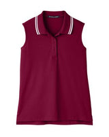 Devon & Jones® CrownLux Performance Ladies Plaited Tipped Sleeveless Polo