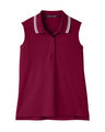 Devon & Jones® CrownLux Performance Ladies Plaited Tipped Sleeveless Polo