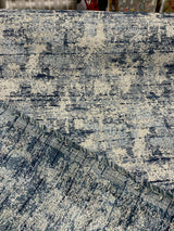 Swavelle Chenille Front Row Sea Blue Upholstery Fabric - Sea Blue, High Low Texture, 56" Width (1 Yard)