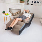 Inflatable Brown Sofa Chair with Air Pump Foldable Lounge with Armrests for Indoor Outdoor Use