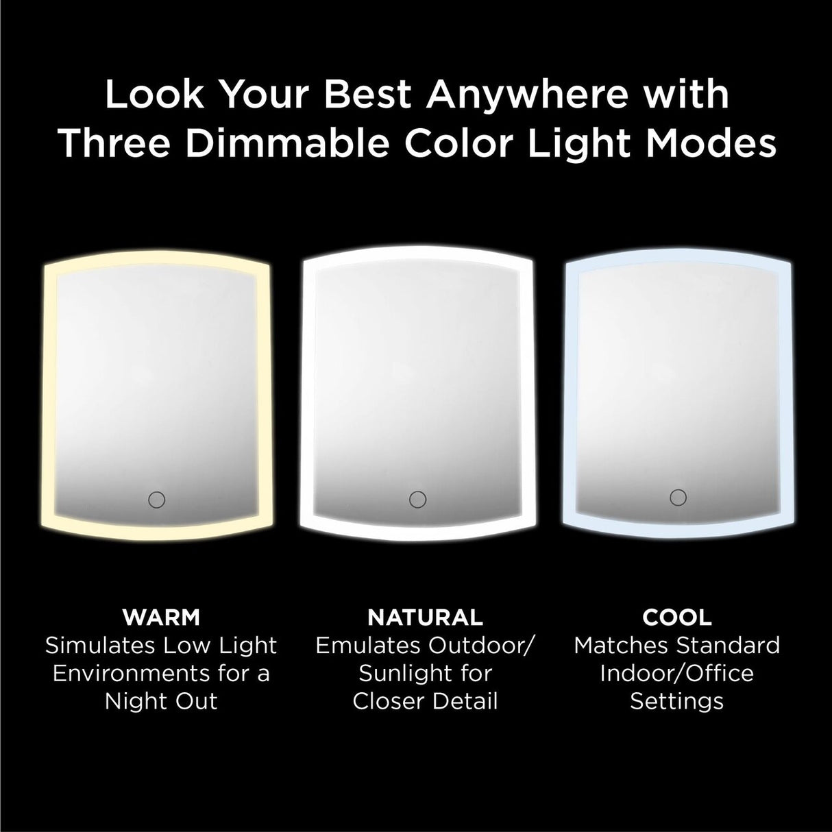 iHome iCVS30 Portable Tri-Fold Lighted Vanity Mirror with Makeup Organizer – Three Color Light Modes