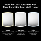 iHome iCVS30 Portable Tri-Fold Lighted Vanity Mirror with Makeup Organizer – Three Color Light Modes