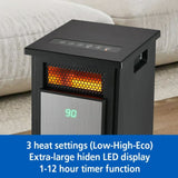 Mainstays 1500W Electric Infrared Cabinet Space Heater Indoor Portable with Timer and Remote