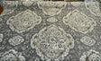 Eastview Steel Damask Chenille Upholstery Fabric - Steel Gray Brown Beige Black Damask, 57" Width (By The Yard)
