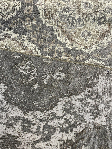 Eastview Steel Damask Chenille Upholstery Fabric - Steel Gray Brown Beige Black Damask, 57" Width (By The Yard)