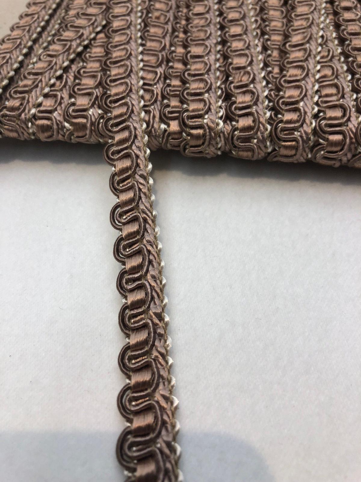Decorative Scroll Style Braid Gimp Trim - Taupe, Half Inch Width (By The Yard)