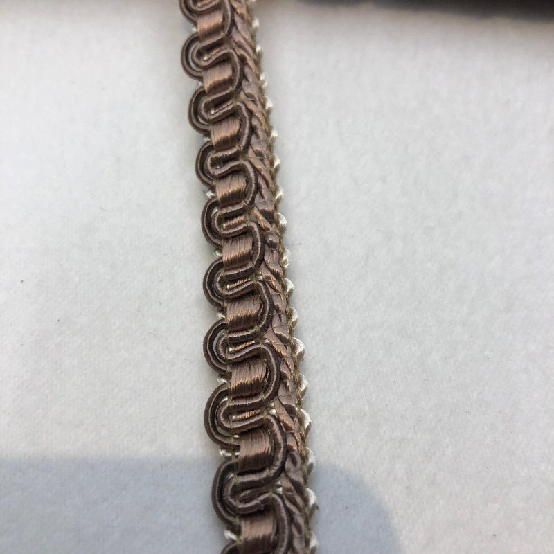 Decorative Scroll Style Braid Gimp Trim - Taupe, Half Inch Width (By The Yard)