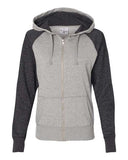 Sudadera con capucha y cremallera completa de felpa francesa con brillo para mujer