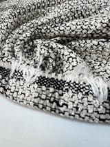Wool Tweed Suit Fabric White Beige Black