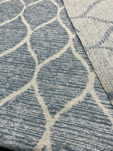 Modern Movement Chenille Fabric - Trellis, Soft Sky Blue, 56.5" Width (1 Yard)