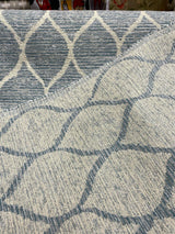 Modern Movement Chenille Fabric - Trellis, Soft Sky Blue, 56.5" Width (1 Yard)