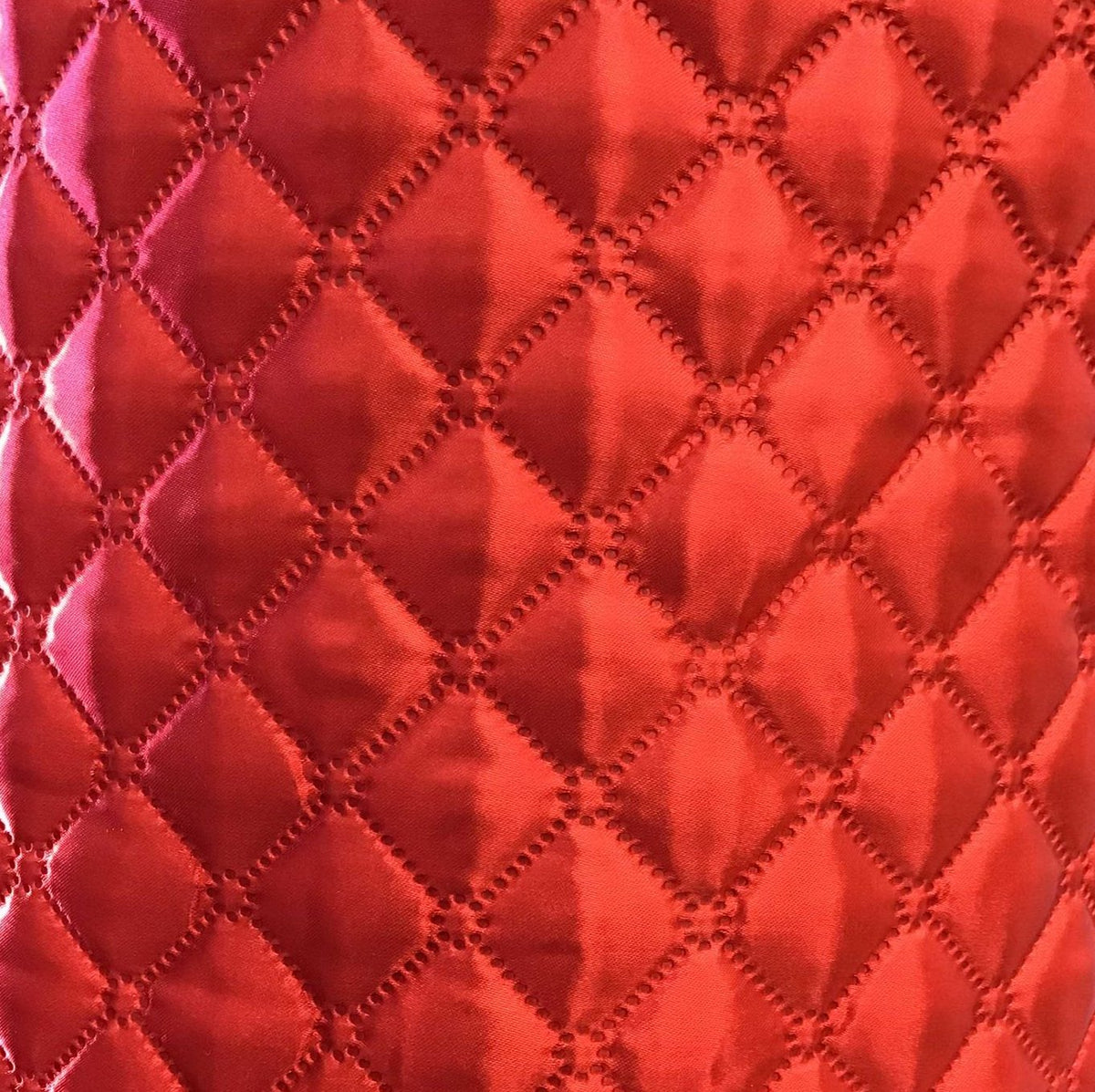 Polyester Quilted Padded Lining Red Fabric,