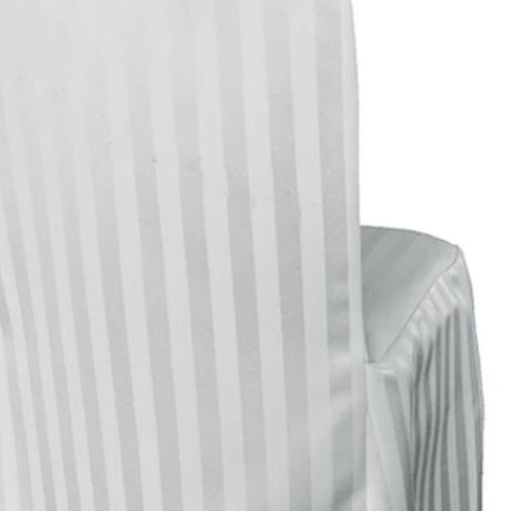1 Funda para silla de banquete de poliéster jacquard a rayas blanca para decoración elegante de bodas