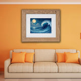 8x10" Light Brown Wood-Effect Frame with Acid-Free Mat & Plastic Front – For Hanging or Standing, ALFTA Hook Compatible