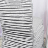 1 Piece Retro Rouge Embossed Spandex Event Chair Cover Silver