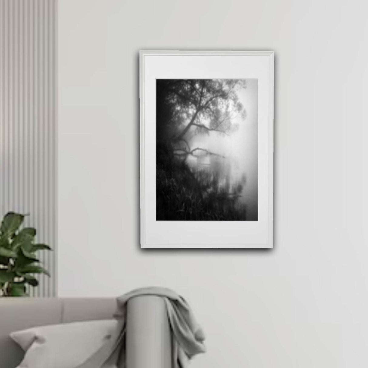 White Frame with Mount, 24x35¾" – Hang or Stand, Large Display, Safe Front Protection!