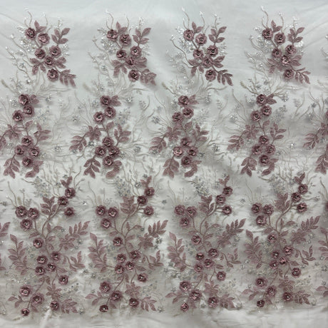 3D Floral Beaded Lace Mesh