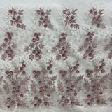 Beaded 3D Floral Lace Fabric 52" Wide