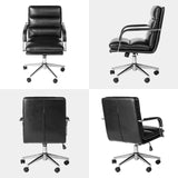 Modern Black Leatherette Gaslift Adjustable Swivel Padded Office Chair
