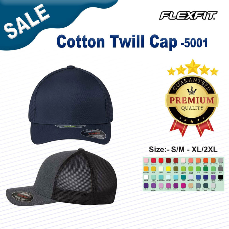 Flexfit cotton twill baseball cap delivering a traditional athletic-inspired look for casual wear