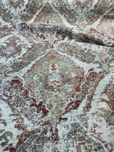 Latham Chenille Upholstery Fabric - Brick Red Damask, 57" Width (1 Yard)