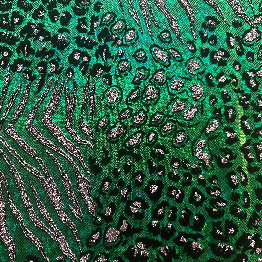 Nylon Spandex Safari Hologram Foil Fabric