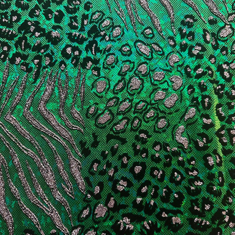 Nylon Spandex Safari Hologram Foil Fabric