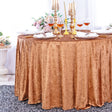 Round Crushed Velvet Tablecloth 132 Copper