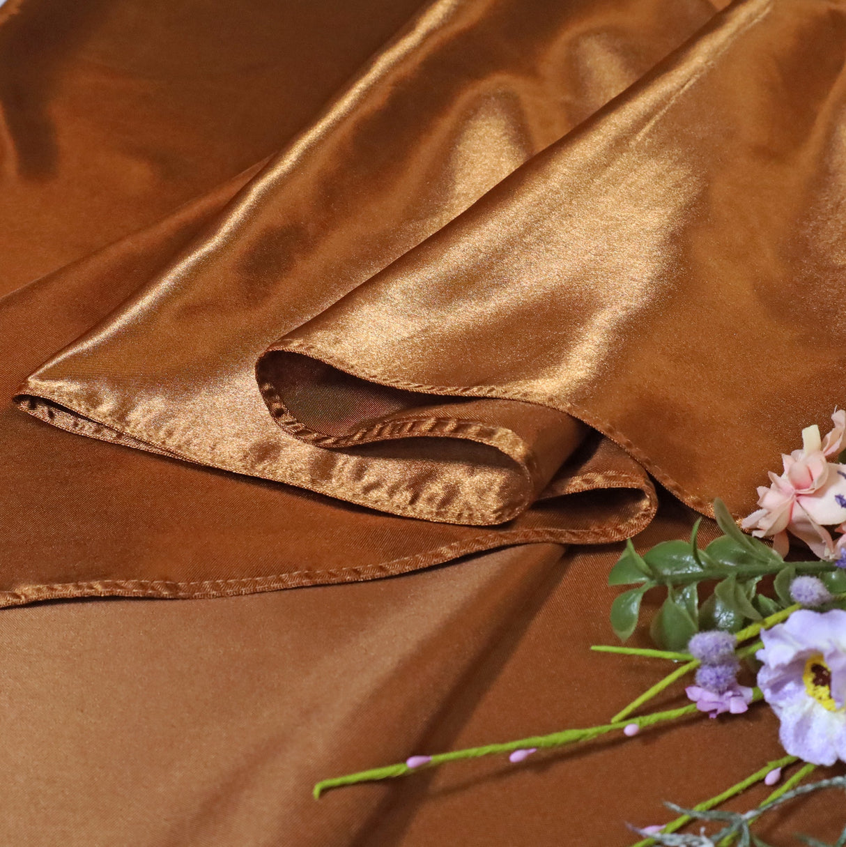 Round Satin Tablecloth 120" Copper