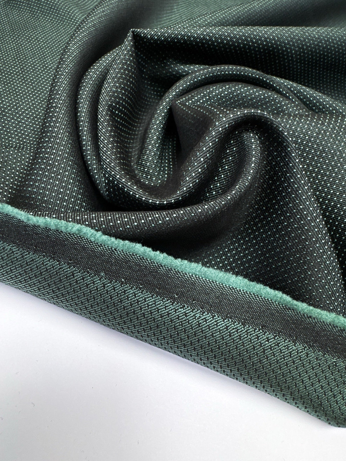 Jacquard Fabric Green Black Italian Polyester Polyamide 200 GSM