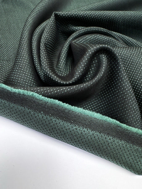 Jacquard Fabric Green Black Italian Polyester Polyamide 200 GSM