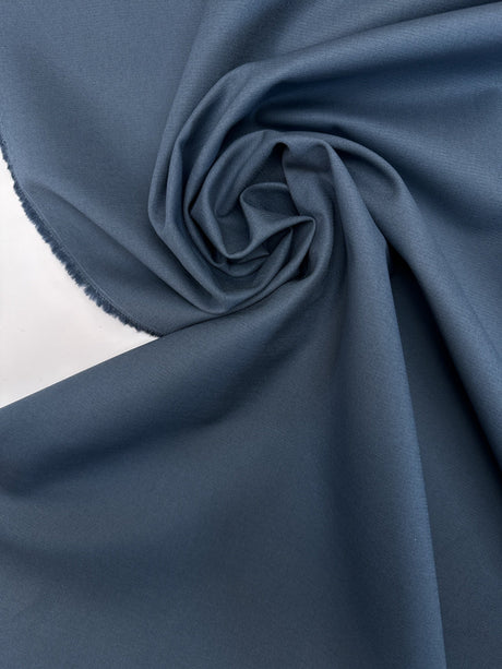 Cotton Elastane Suit Fabric Blue