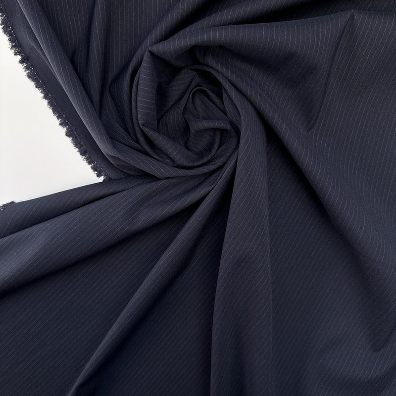 Wool Suit Fabric Blue Striped