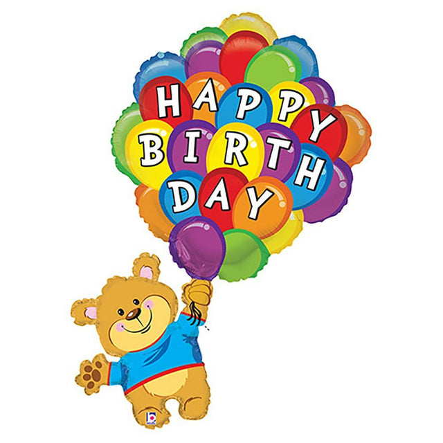 Birthday Balloon Bear Foil Balloon