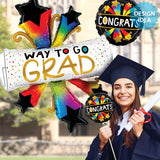 Graduation Foil Balloon 42 Inch Bursting Stars