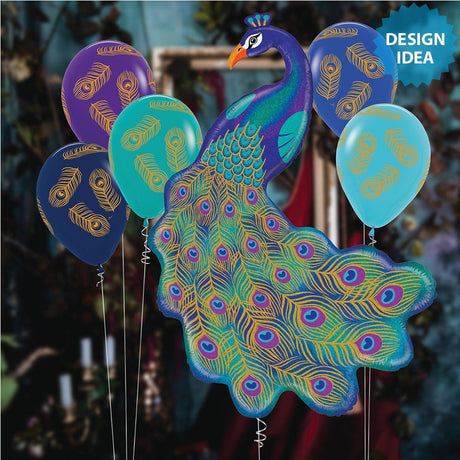 Peacock Foil Balloon 42 Inch Glitter