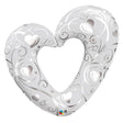 Foil Balloon Hearts & Filigree Pearl White
