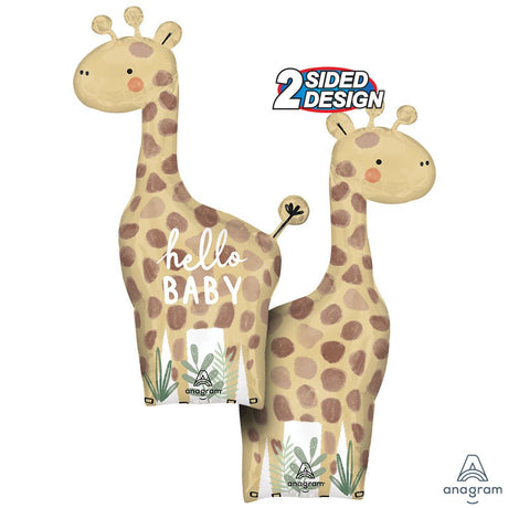 Hello Baby Giraffe Foil Balloon