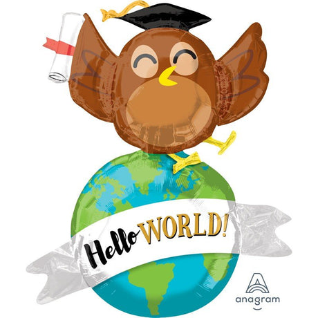 Foil Balloon 42 Inch Hello World Owl